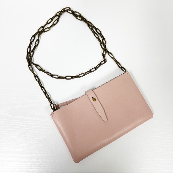Madewell Handbags - Madewell Transport Accordion Mini Crossbody Dusty Blush Pink Leather